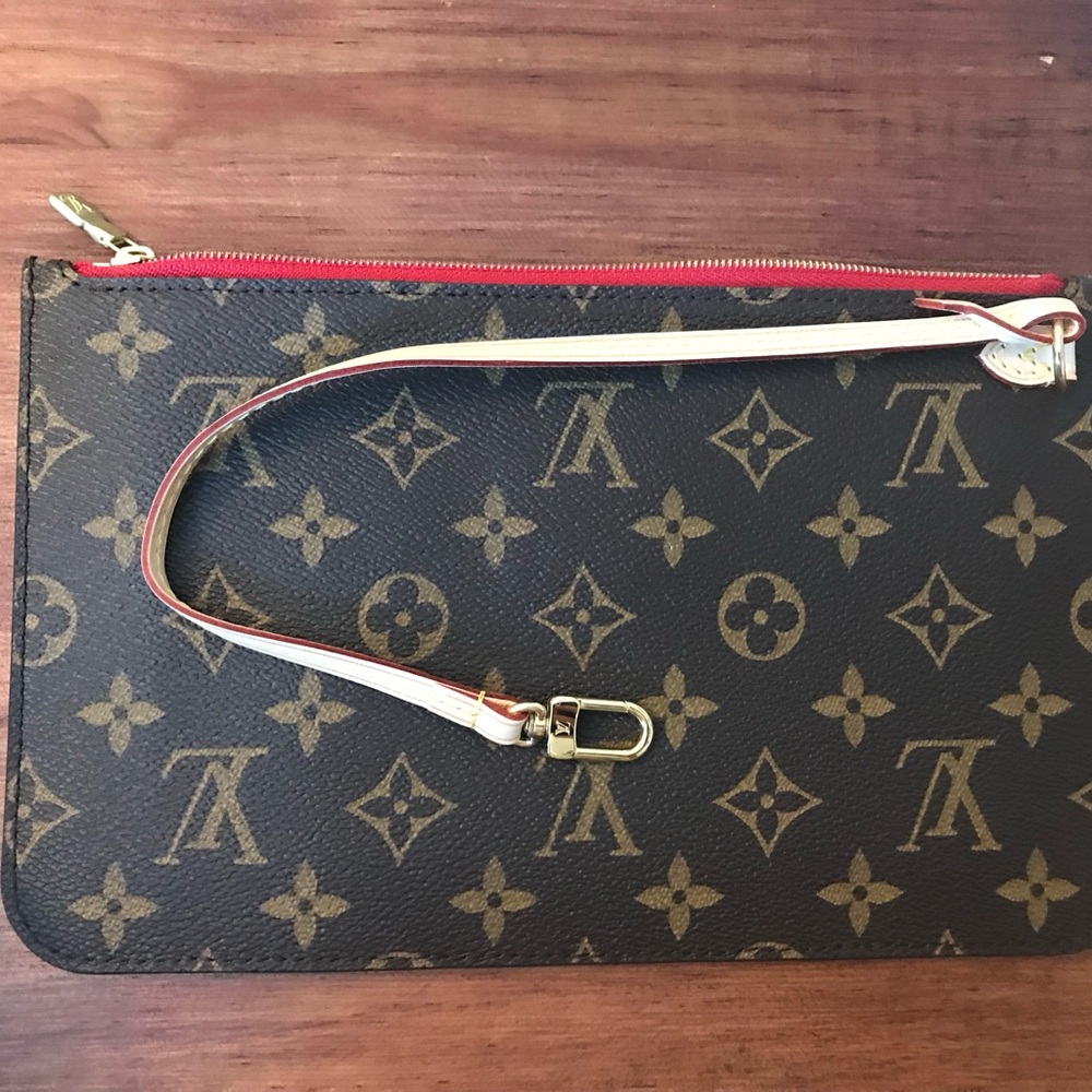 Authentic Louis Vuitton Neverfull GM monogram red cherry lining NEW - Picture 7 of 10